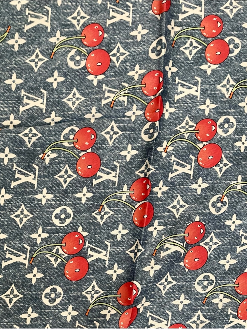 Denim Blue LV Silk Scarf - Picture 2 of 4